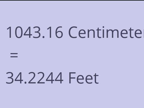 1043.16 CM TO FEET