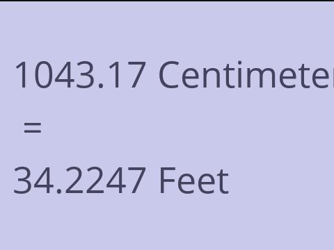 1043.17 CM TO FEET