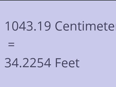 1043.19 CM TO FEET