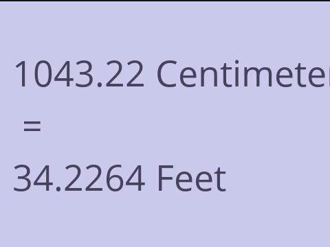 1043.22 CM TO FEET