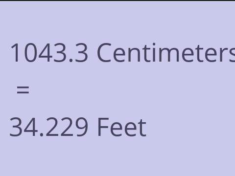 1043.3 CM TO FEET