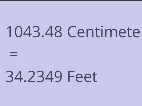 1043.48 CM TO FEET