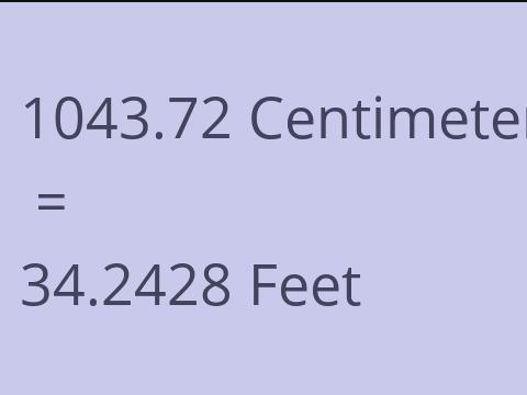 1043.72 CM TO FEET