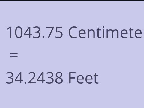 1043.75 CM TO FEET