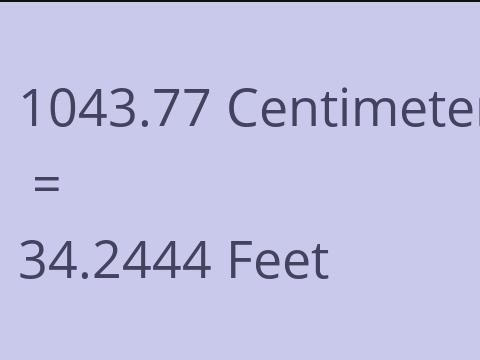 1043.77 CM TO FEET