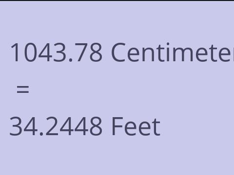 1043.78 CM TO FEET