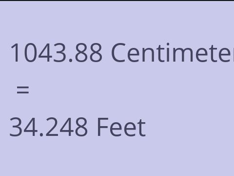 1043.88 CM TO FEET