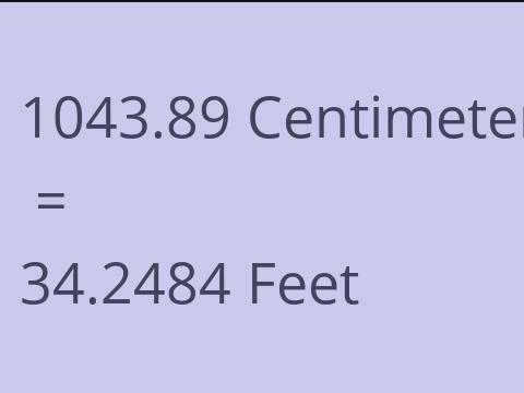 1043.89 CM TO FEET