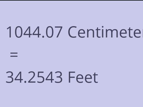 1044.07 CM TO FEET