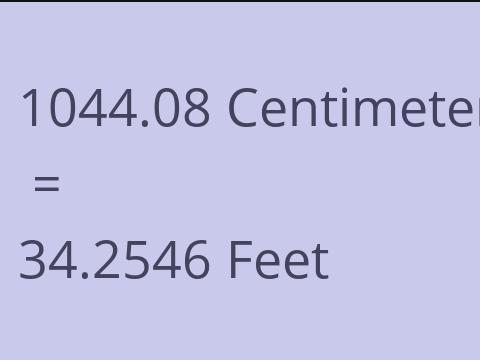 1044.08 CM TO FEET