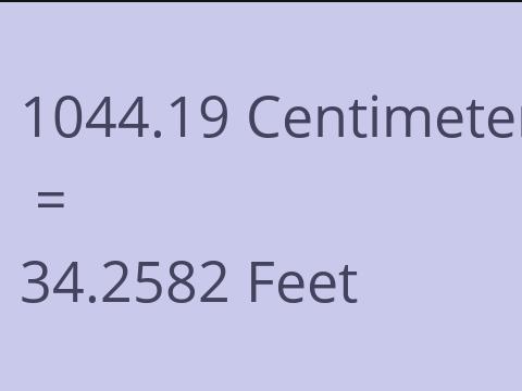 1044.19 CM TO FEET