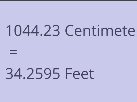 1044.23 CM TO FEET