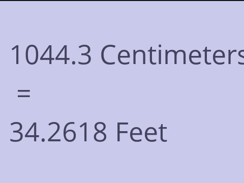 1044.3 CM TO FEET