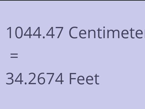 1044.47 CM TO FEET