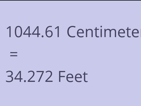 1044.61 CM TO FEET