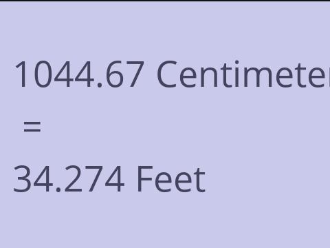 1044.67 CM TO FEET