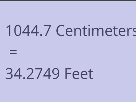 1044.7 CM TO FEET