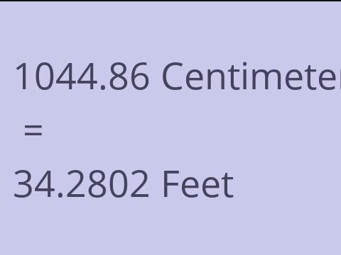 1044.86 CM TO FEET