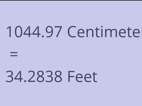 1044.97 CM TO FEET