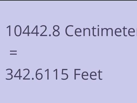 10442.8 CM TO FEET