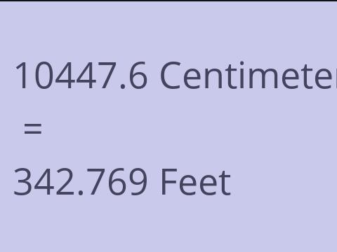 10447.6 CM TO FEET