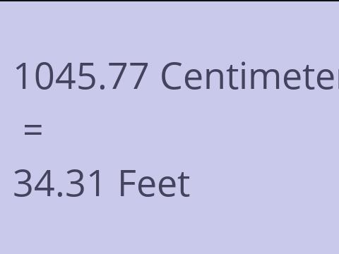 1045.77 CM TO FEET