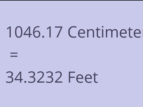 1046.17 CM TO FEET