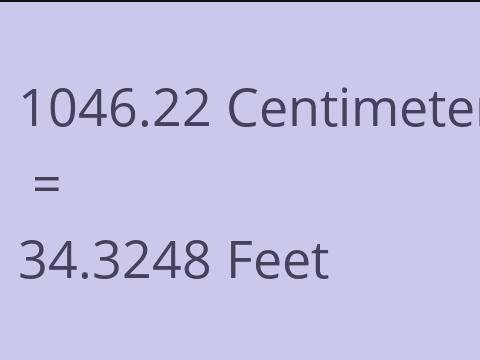 1046.22 CM TO FEET