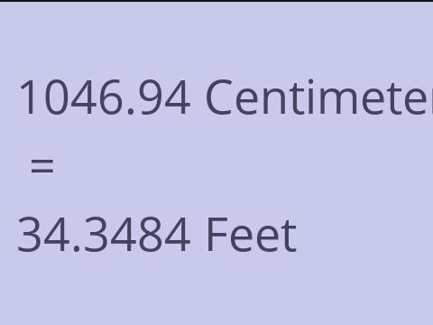 1046.94 CM TO FEET