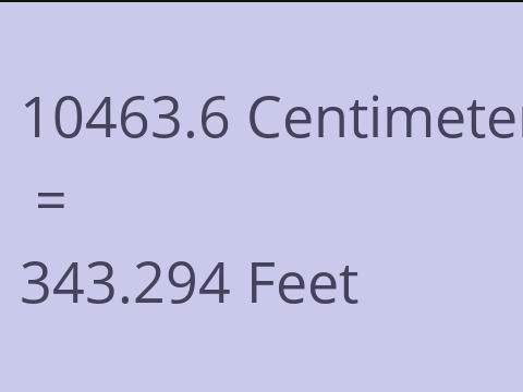 10463.6 CM TO FEET