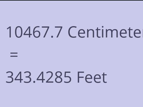 10467.7 CM TO FEET