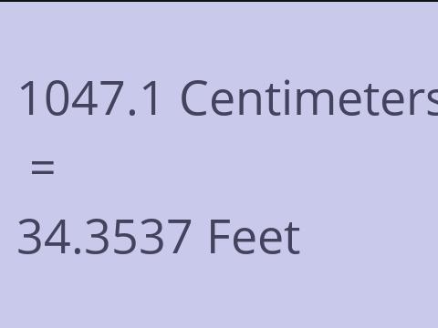 1047.1 CM TO FEET