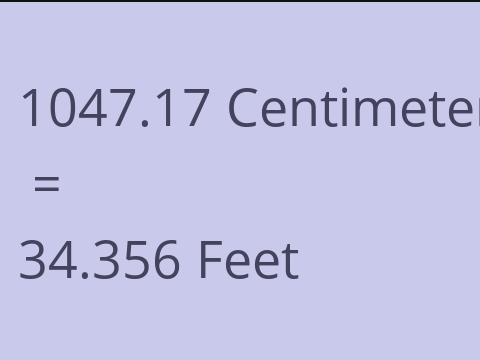 1047.17 CM TO FEET