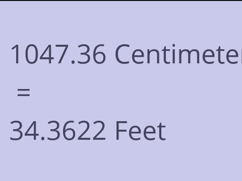 1047.36 CM TO FEET