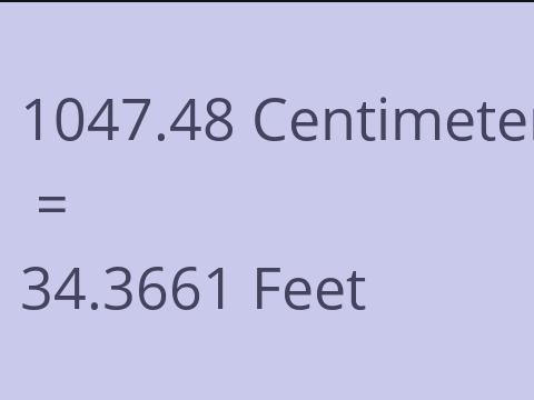 1047.48 CM TO FEET