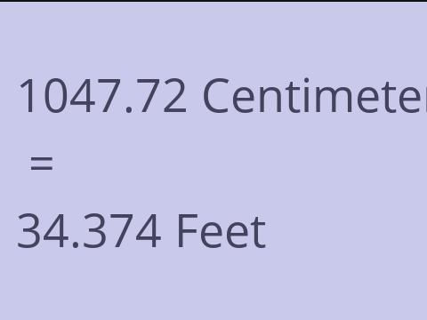 1047.72 CM TO FEET