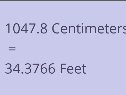 1047.8 CM TO FEET