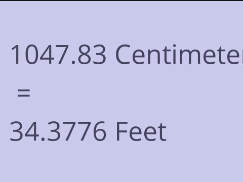 1047.83 CM TO FEET