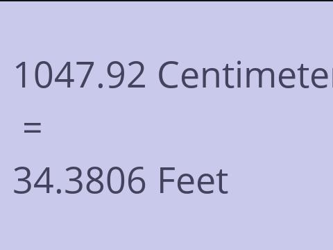 1047.92 CM TO FEET