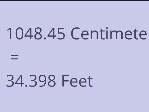 1048.45 CM TO FEET