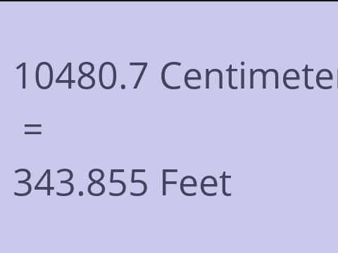 10480.7 CM TO FEET