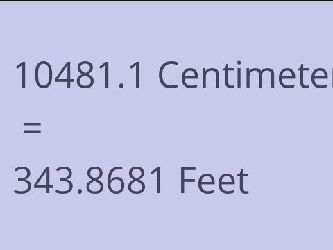 10481.1 CM TO FEET