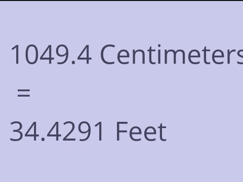 1049.4 CM TO FEET