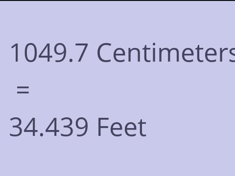 1049.7 CM TO FEET