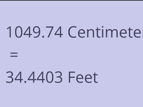 1049.74 CM TO FEET