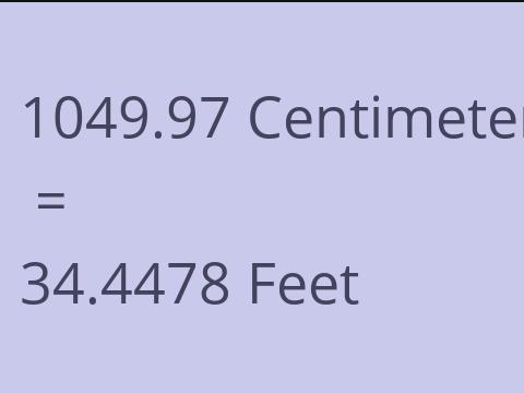 1049.97 CM TO FEET