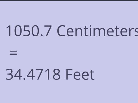 1050.7 CM TO FEET