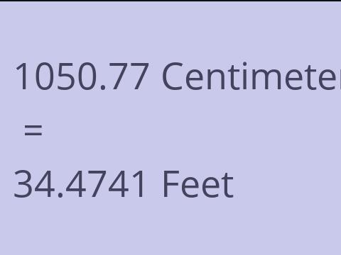 1050.77 CM TO FEET