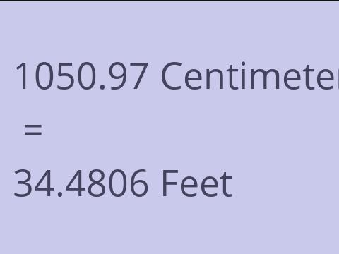 1050.97 CM TO FEET