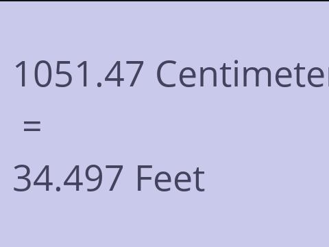 1051.47 CM TO FEET